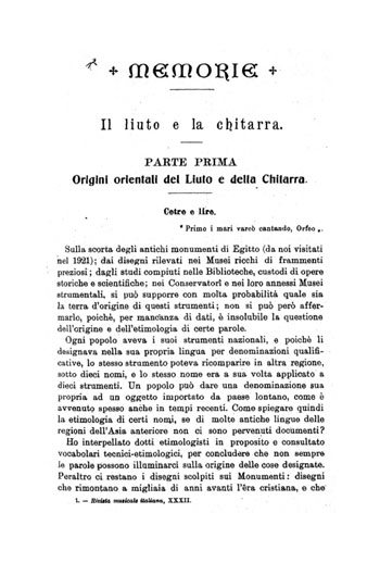 Rivista Musicale Italtana, vol. XXXII, 1925, p. 1.