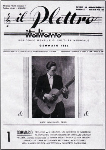 Обложка журнала "Il Plettro Italiano" с портретом Б. Терци (январь, 1952)