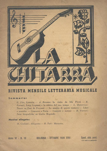 "La Chitarra. Rivista mensile letteraria e musicale" - No. 10, 1939