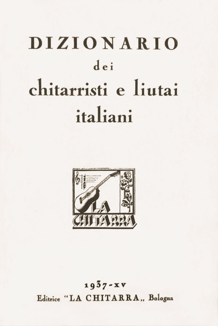 Титульная страница "Словаря итальянских гитаристов и гитарных мастеров" (1937)